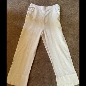 DRASTICALLY REDUCED 🤍Free People Wide leg cropped cotton 👖 white cotton pants